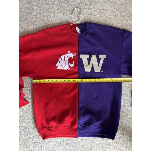 WU Huskies WSU Washington State Cougars red/purple Sweatshirt Med - Picture 12 of 13